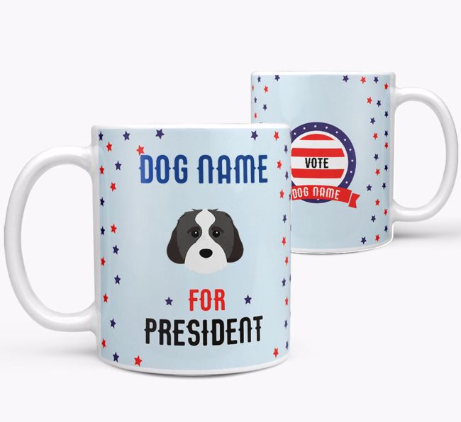 Personalized Vote {dogsName} for President Mug